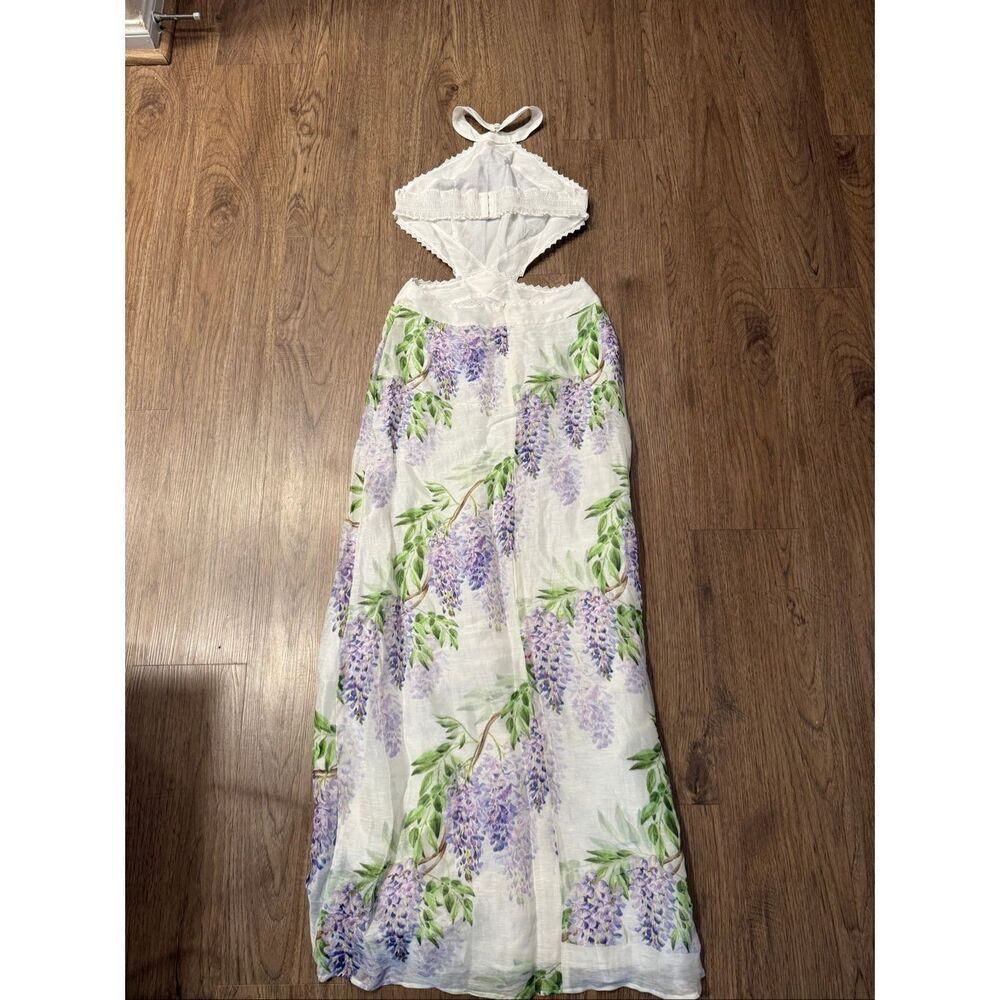 Sonya Moda Wisteria Floral Halter Maxi Dress Summer Vacation Resort size S NWT - Picture 4 of 5